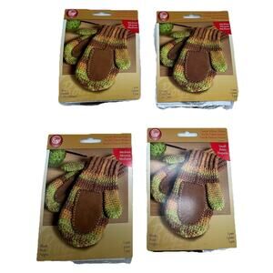 Boye Suede Mitten Palms Knitting Craft Kit S/M NOS Lot Of 4 Pair Brown Gray Blk